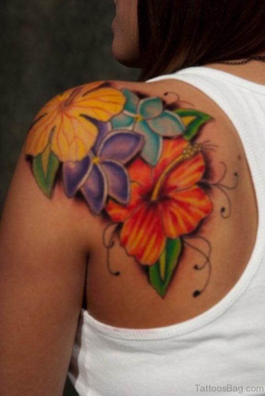 Rainbow Color Hibiscus Tattoo