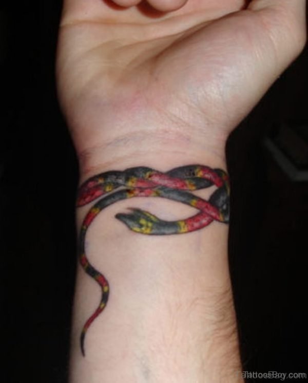 Red And Black Snake Tattoo