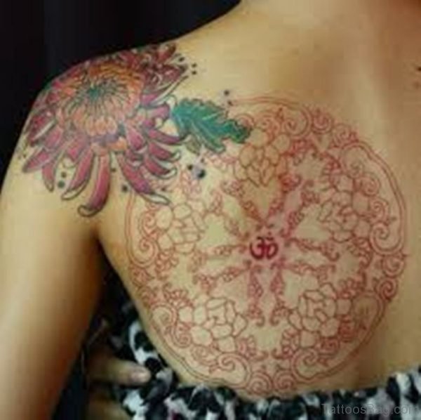 Red Attractive Mandala Tattoo
