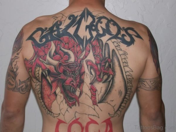 Red Black Dragon Tattoo