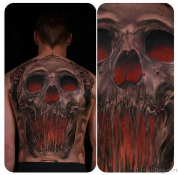 Red Eyes Skull Tattoo