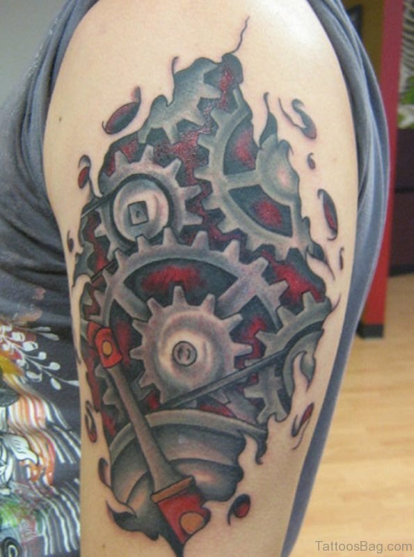 Red  Mechanical Tattoo