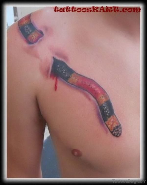 Reptile Under Skin Rip Tattoo