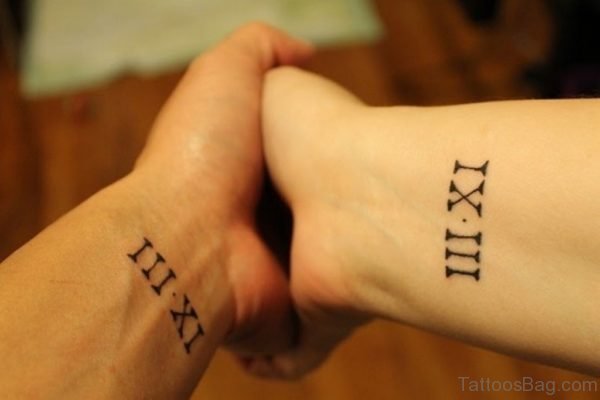 Roman Number Tattoo On Wrist
