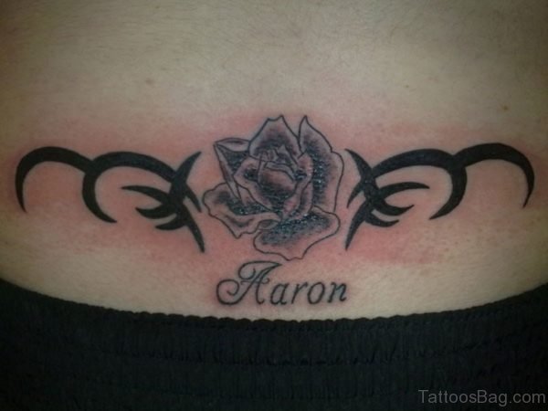 Rose And Name Tattoo
