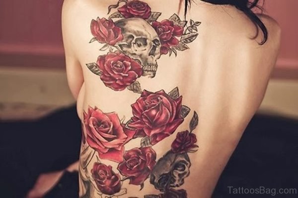 Rose And Skull Tattoo Design