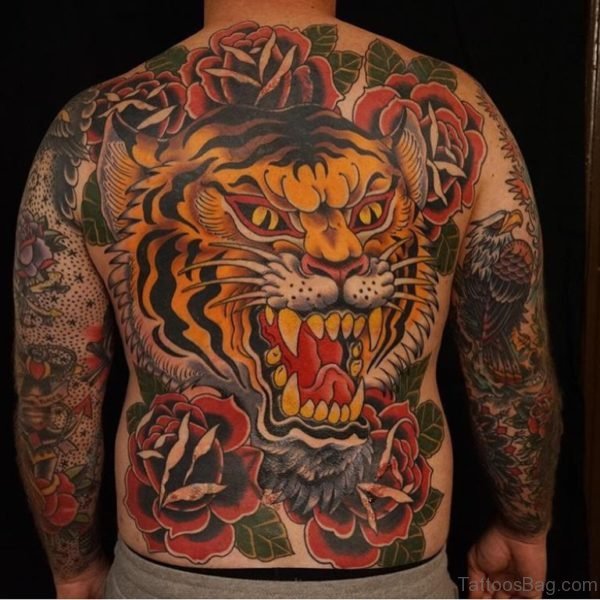 Rose And Tiger Tattoo