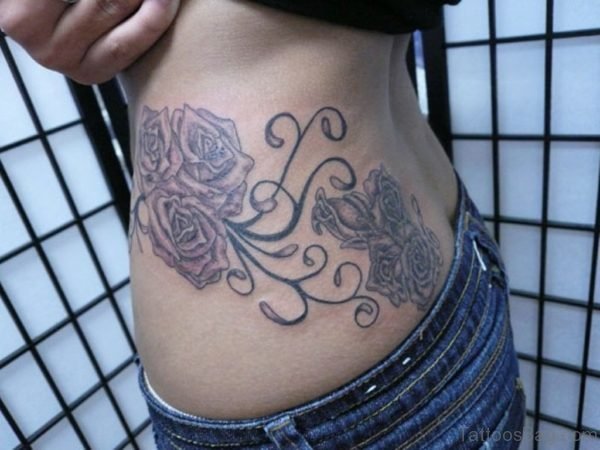Rose Tattoo On Hip