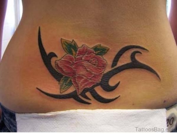 Rose Tattoo On Lower Back