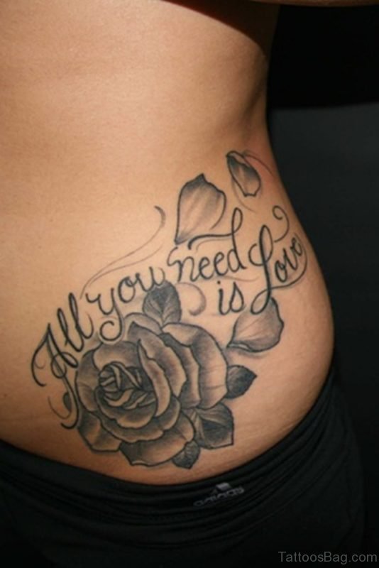 Rose Tattoo On Lower Back