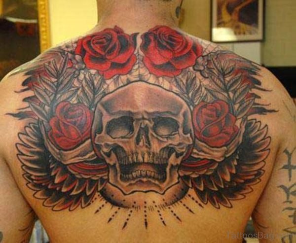 Roses And Skull Tattoo