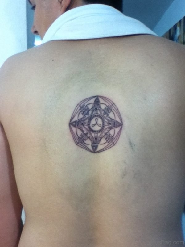 Round Mandala Tattoo On Back
