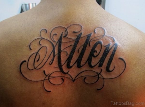 Script Font Back Tattoo