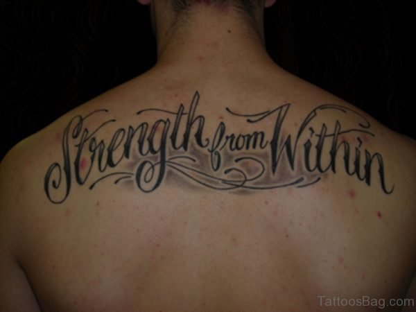 Script Fonts Tattoo Design On Back