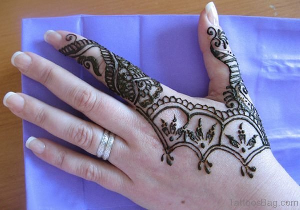 Simple Henna Flower Tattoo