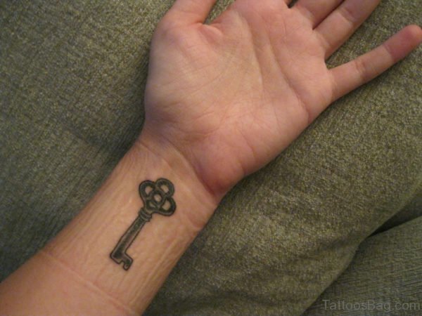 Simple Key Tattoo On Wrist