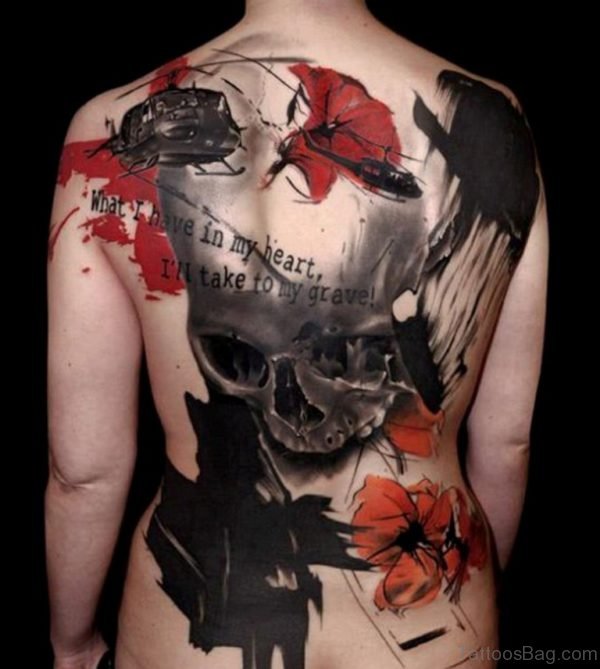Skull And Crow Tattoo Design