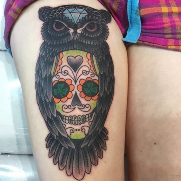 Skull And Owl Tattoo