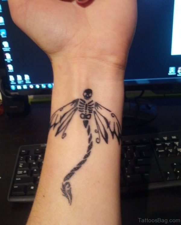 Skull Dragonfly Tattoo