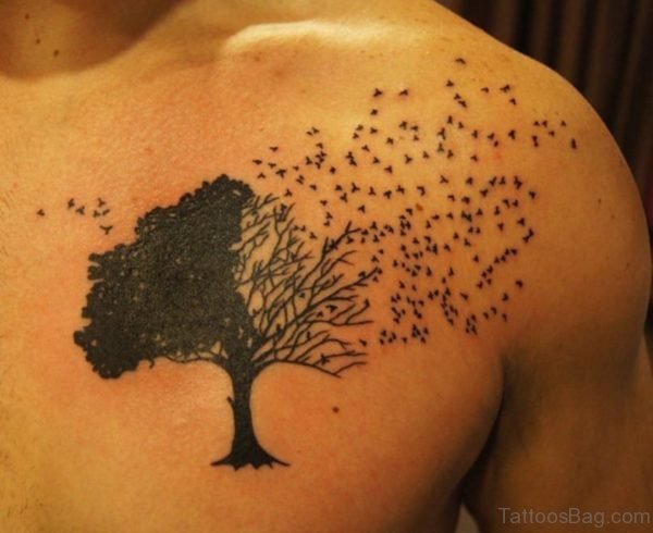 Small Birds And Tree Tattoo