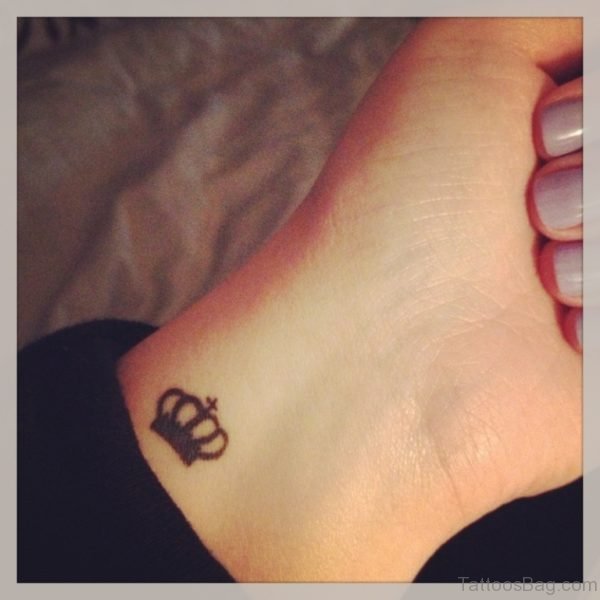 Small Black Crown Tattoo