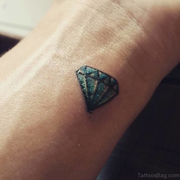 Small Blue Diamond Tattoo