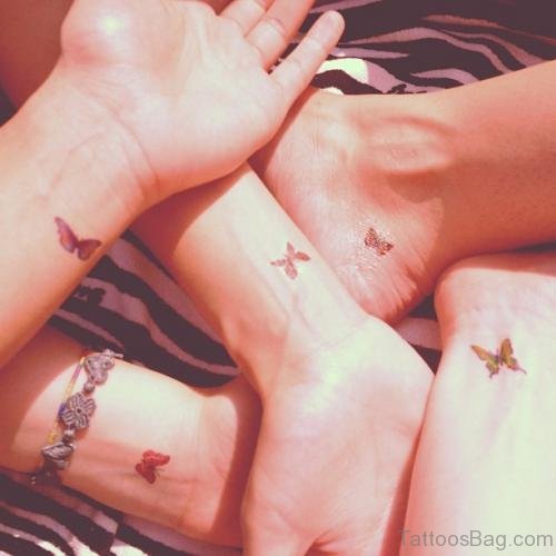 Small Butterflies Tattoo On Wrist