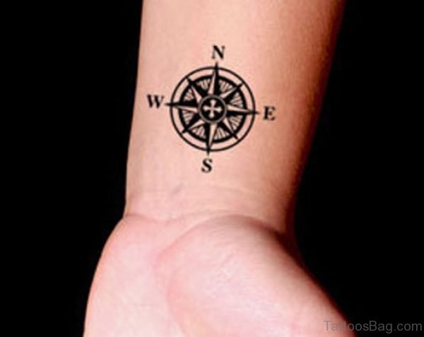Small Compass Tattoo Design