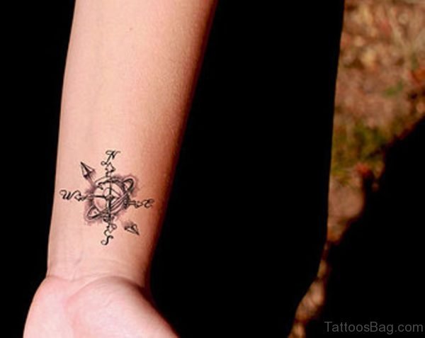 Small Compass Tattoo On Wrist