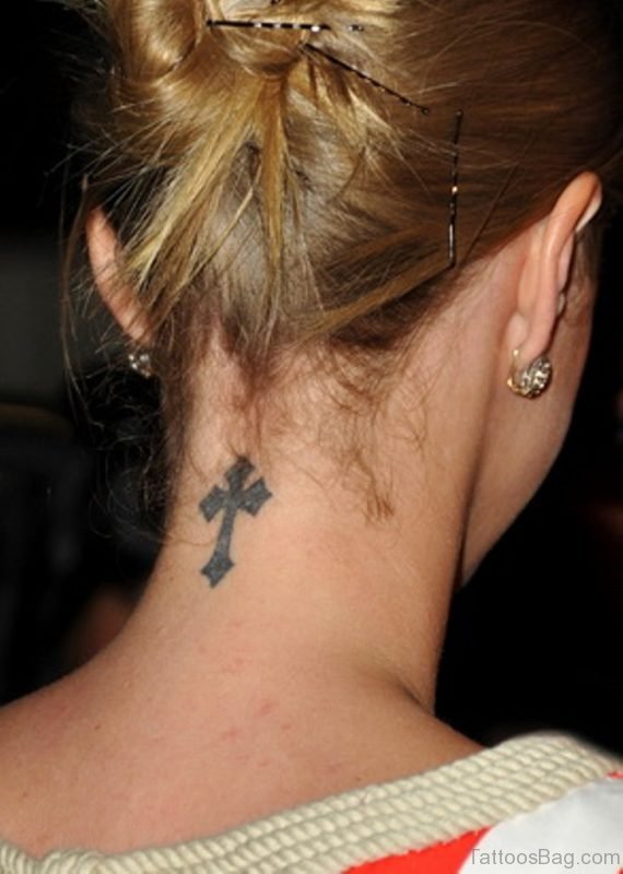 Small Grey Neck Tattoo