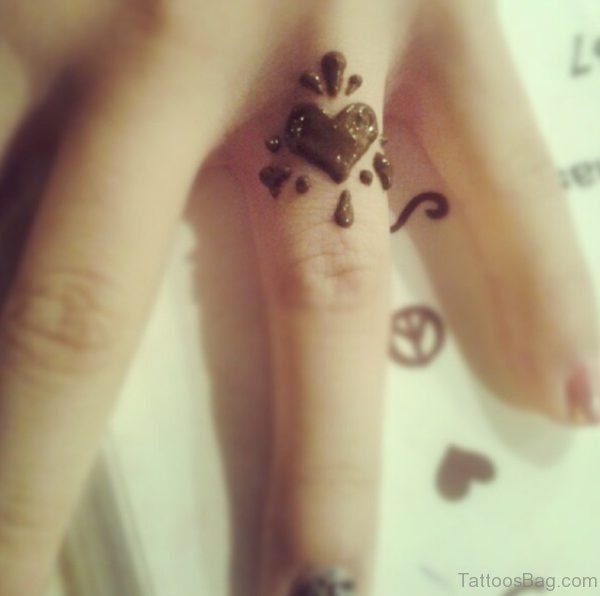 Small Henna Heart Tattoo
