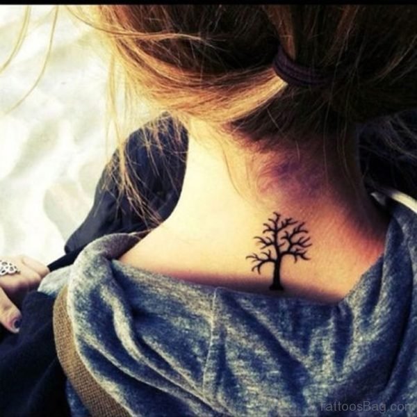 Small Tree Tattoo On Back