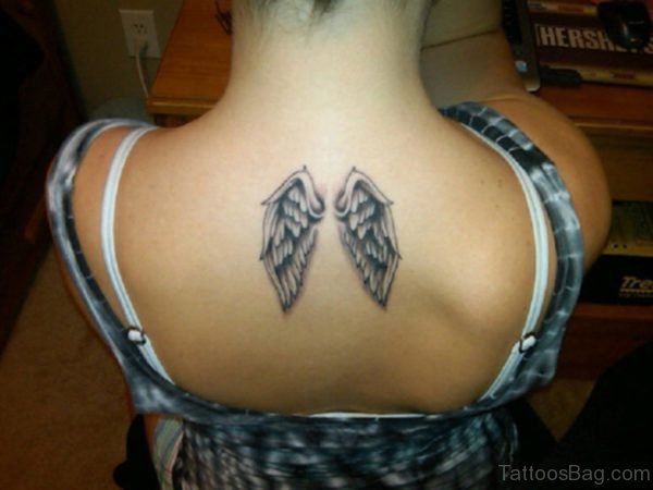 Small Wings Tattoo On Back