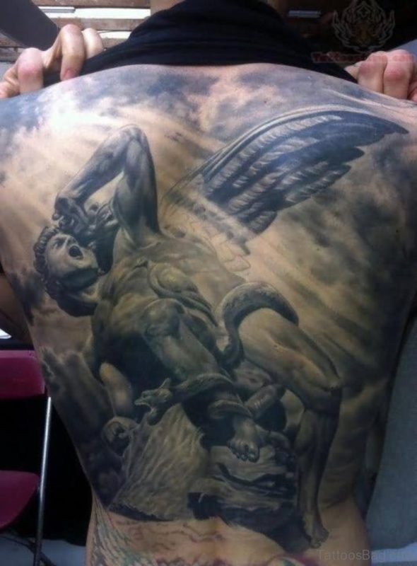Snake And Angel Tattoo