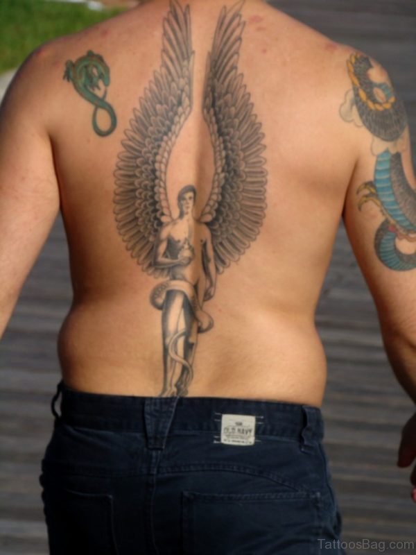 Snake And Angel Tattoo