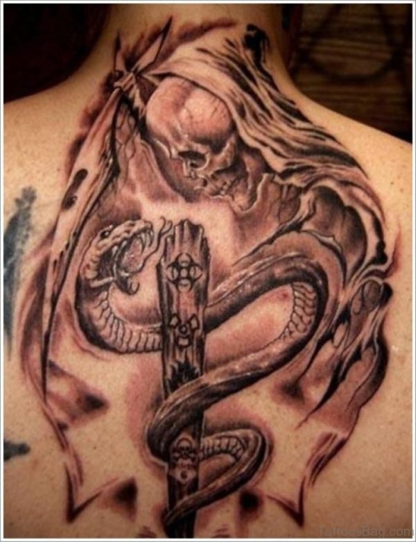 Snake And Skull Tattoo