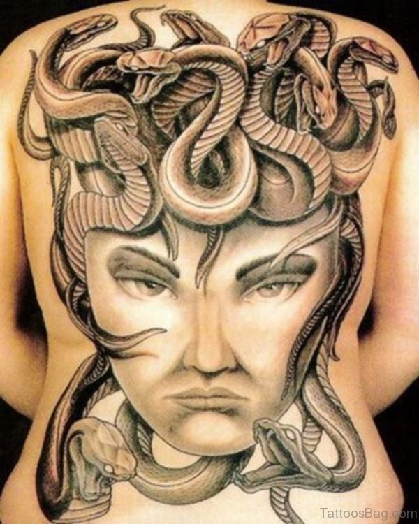Snakes And Face Tattoo
