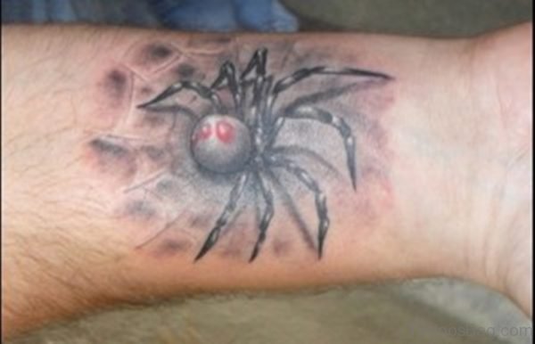 Spider Skull Tattoo On Wrist