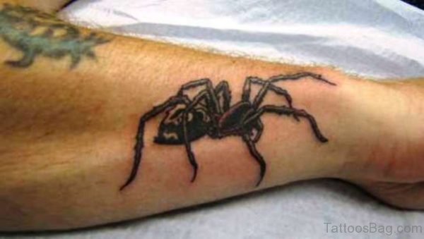 Spider Tattoo On Right Wrist