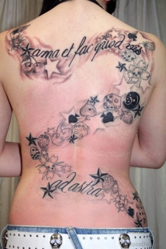 Star And Wording Tattoo