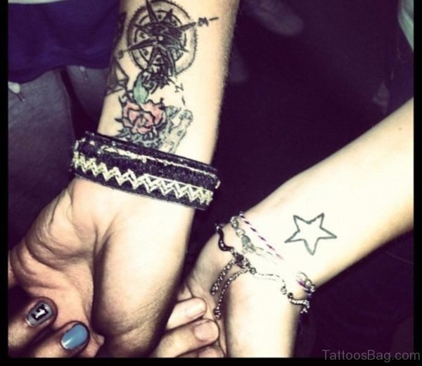 Star With Compass Tattoo