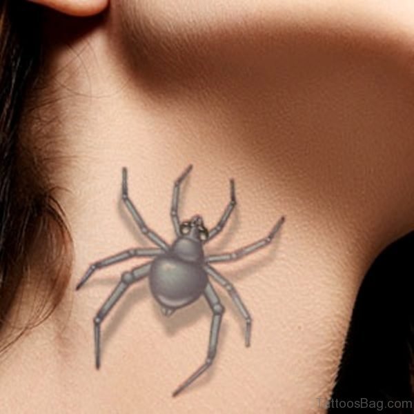 Stunning Spider Neck Tattoo