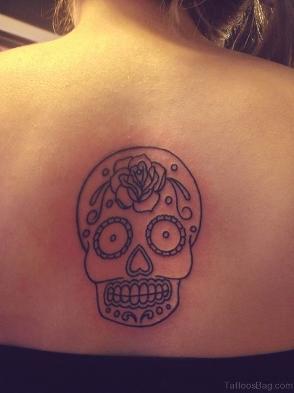 Sugar Skull Tattoo On Back