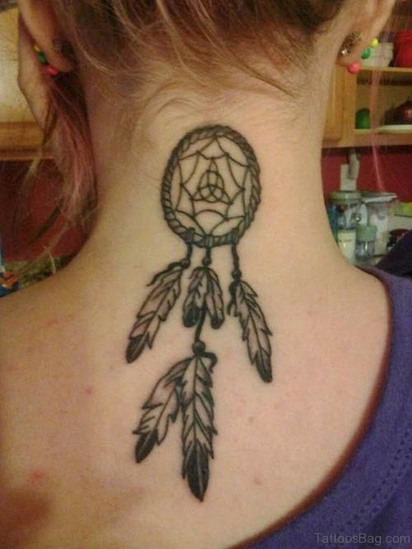 Sweet Dream Catcher Tattoo On Neck