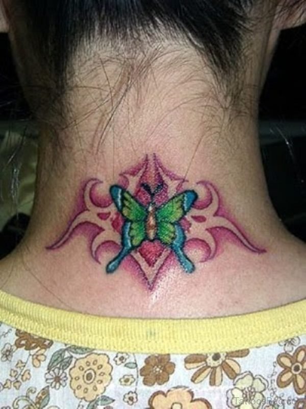 Sweet Green Butterfly Tattoo