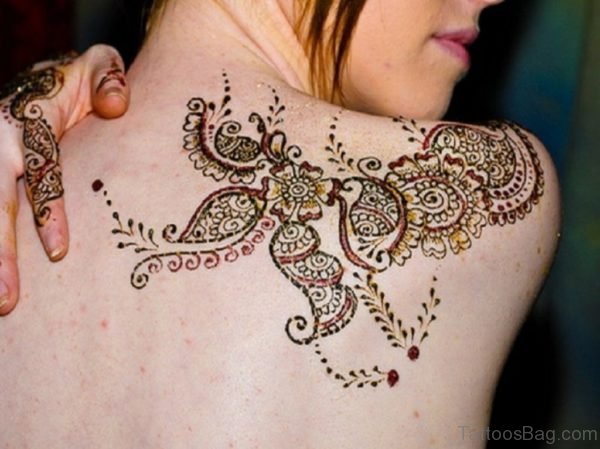 Sweet Henna On Back Shoulder