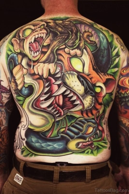 Tiger And Snake Tattoo