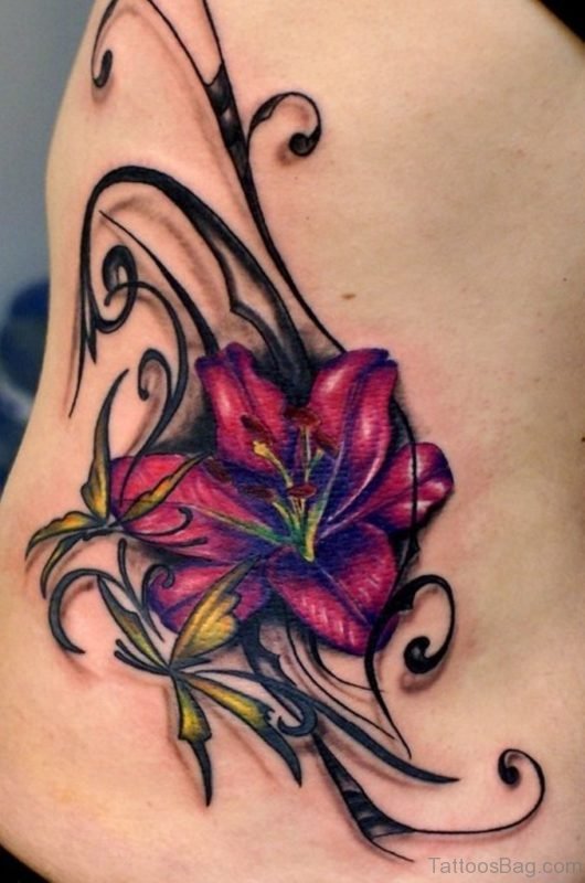 Tiger Lily Flower Tattoo Design