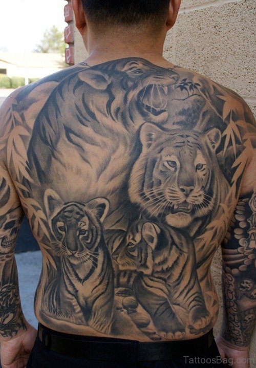 Tiger Tattoo On Full Back