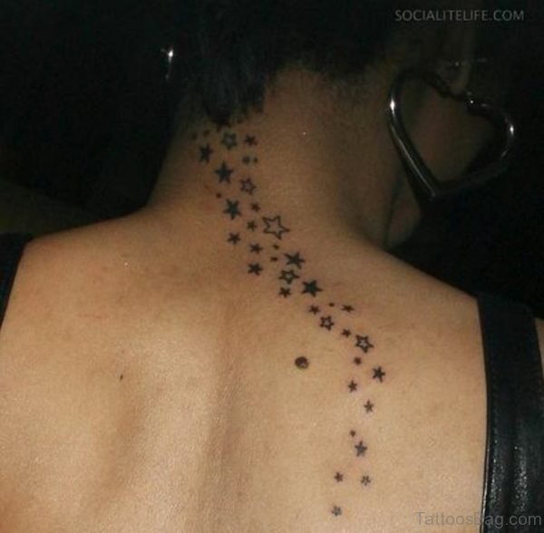 Tiny Stars Tattoo On Back